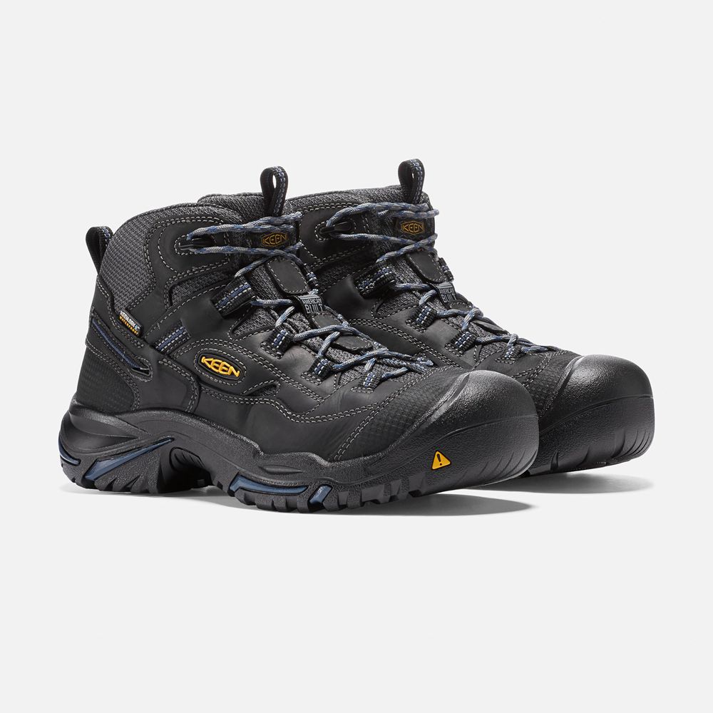 Keen Laarzen Heren Zwart - Braddock Waterproof Mid (Soft Toe) - 23946-PYGJ